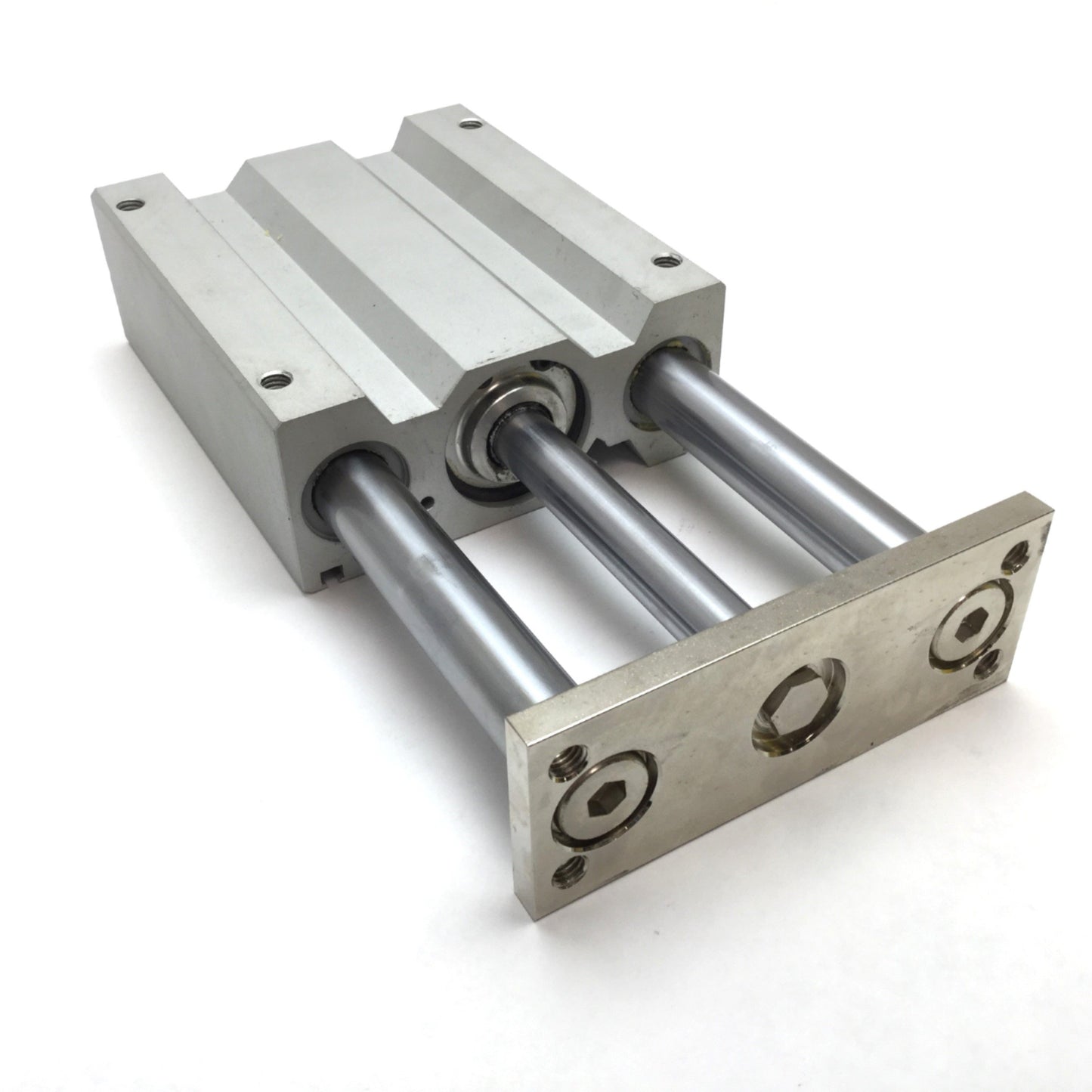Used SMC MGQM40-100 Guided Cylinder, Bore: 40mm, Stroke: 100mm, Rc1/8, 1.0MPa