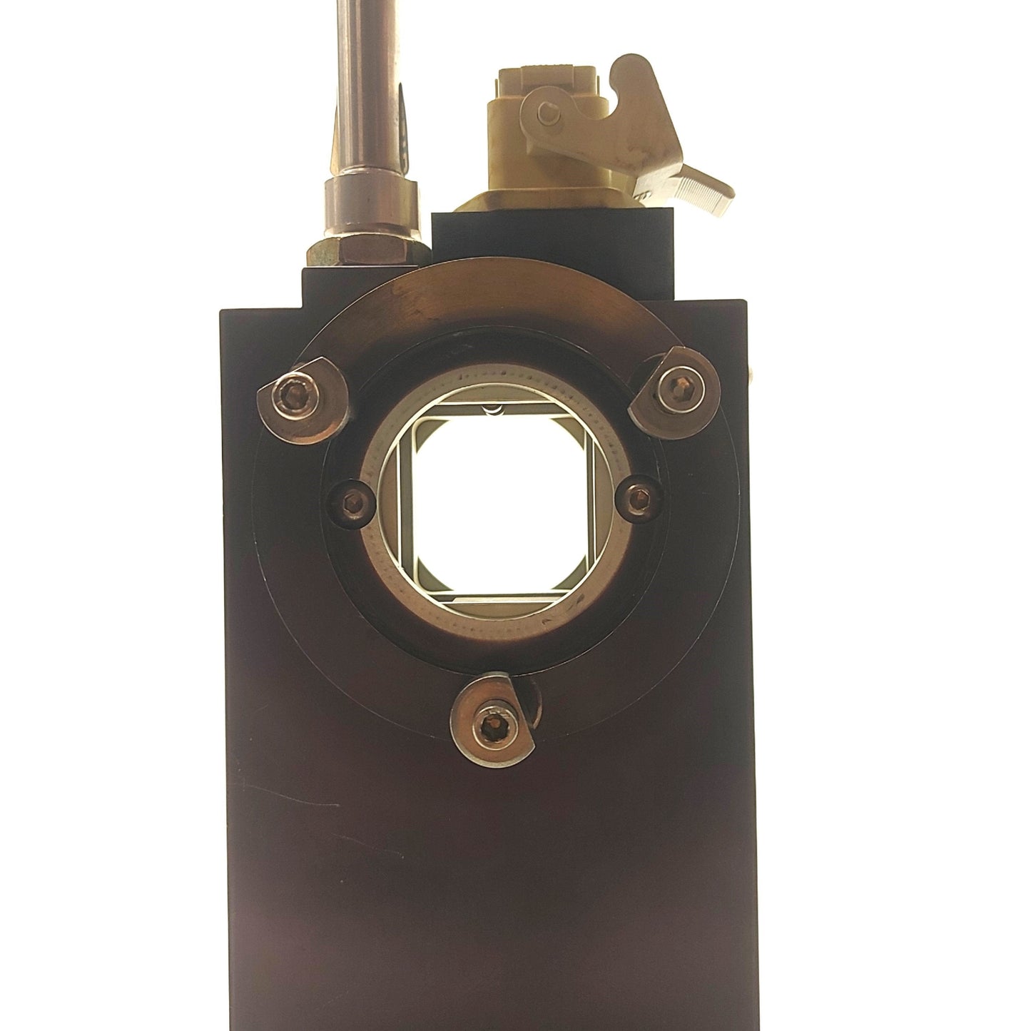 Used Resonetics Pneumatic LASER Shutter, SPST NC, 2 1/2" Tube, 150PSI Max Air Supply