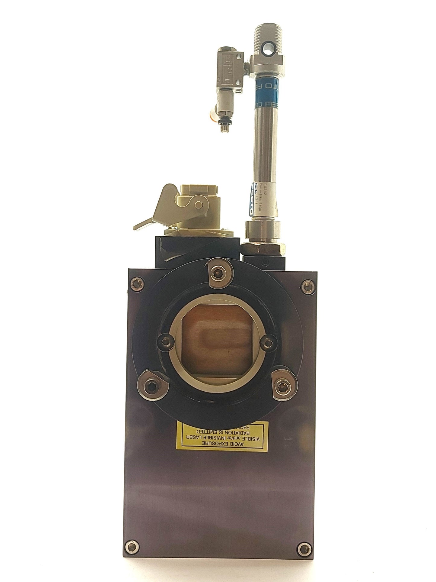 Used Resonetics Pneumatic LASER Shutter, SPST NC, 2 1/2" Tube, 150PSI Max Air Supply