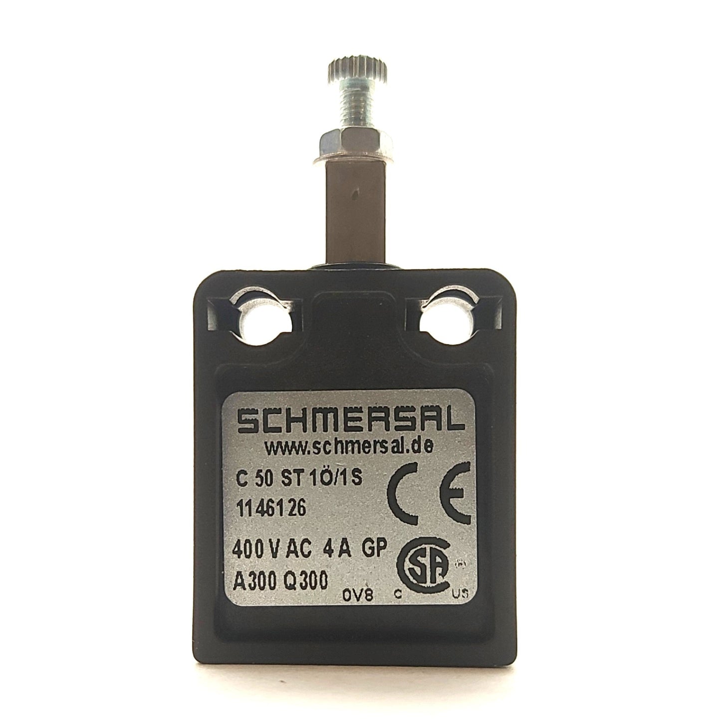 Used Schmersal C 50 ST Plunger Limit Switch, DPDT 1NO/1NC, 400VAC 4A, 50 x 25 x 21mm