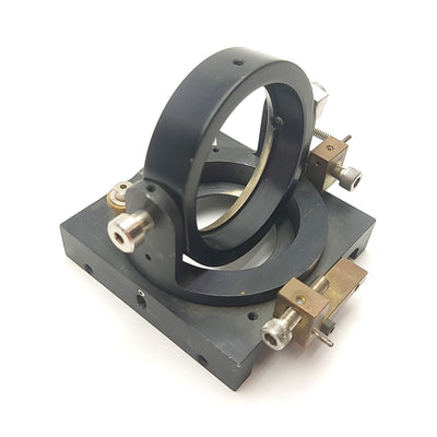 Used 2-Axis Adjustable Angle LASER Optic Mount 90ø/45ø ?2" Optics 2 7/16" Rail Mount