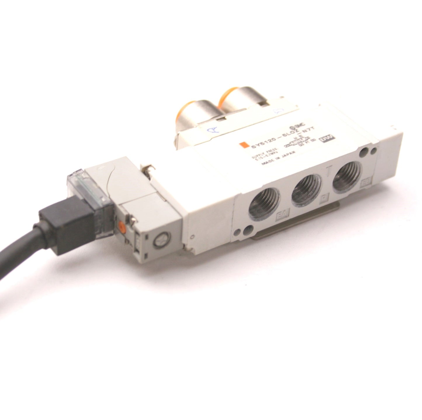 Used SMC SY5120-5LOZ-N7T Solenoid Valve, 2-Position 5-Way, 0.15-0.7MPa, *Small Crack*