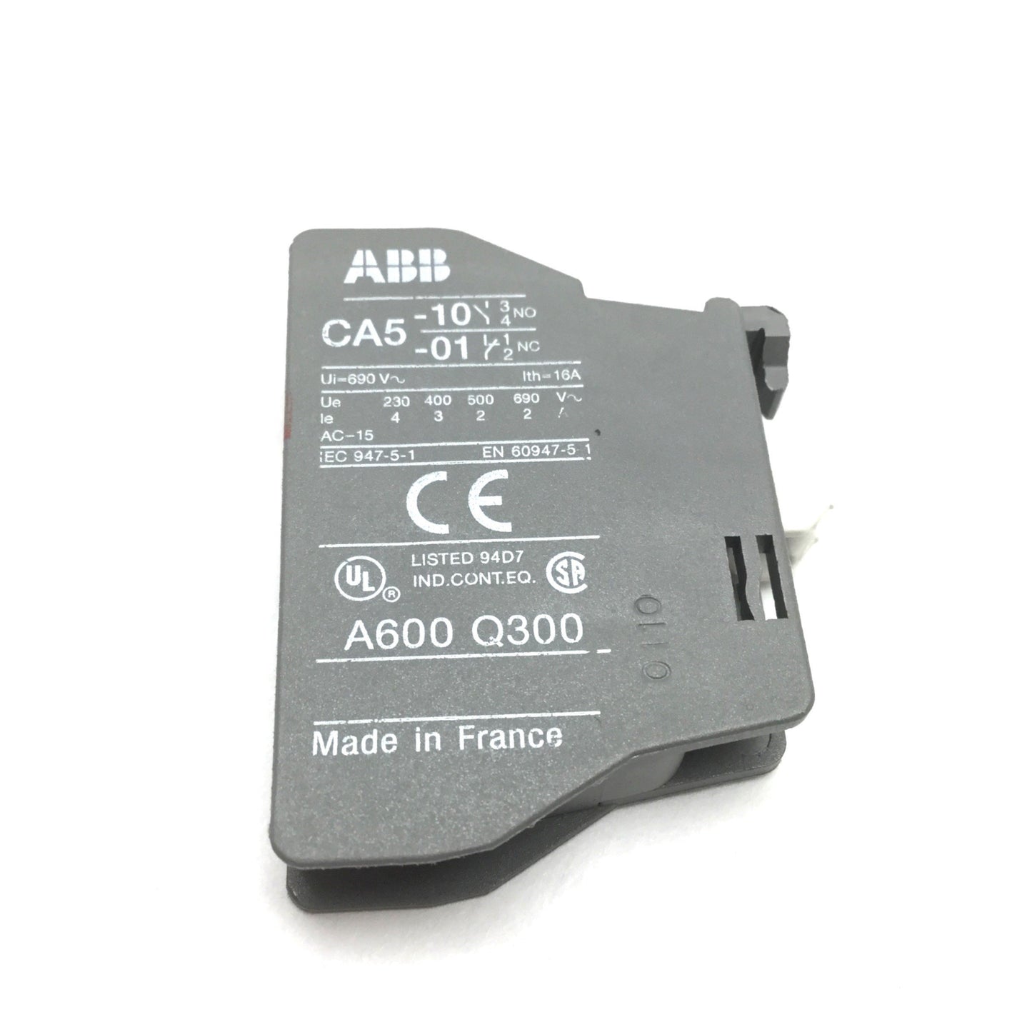 Used Lot of 4 ABB CA5-01 Auxiliary Contact Block, Normally Closed, 600VAC, 6A