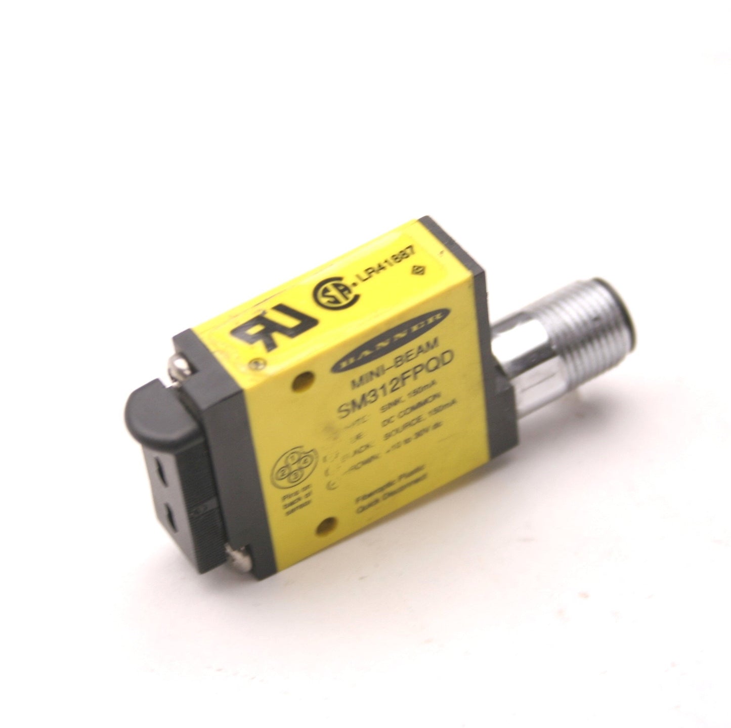 Used Banner SM312FPQD Photoelectric Sensor, 1ms Response Time 10-30VDC NPN/PNP 4-Pin