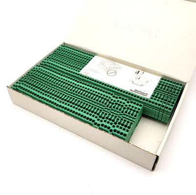 New – Open box Box Of 92 Allen Bradley 1492-L3Q-G Feed Through Terminal Blocks, 800V AC/DC, 24A