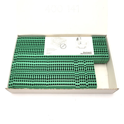 New – Open box Box Of 92 Allen Bradley 1492-L3Q-G Feed Through Terminal Blocks, 800V AC/DC, 24A