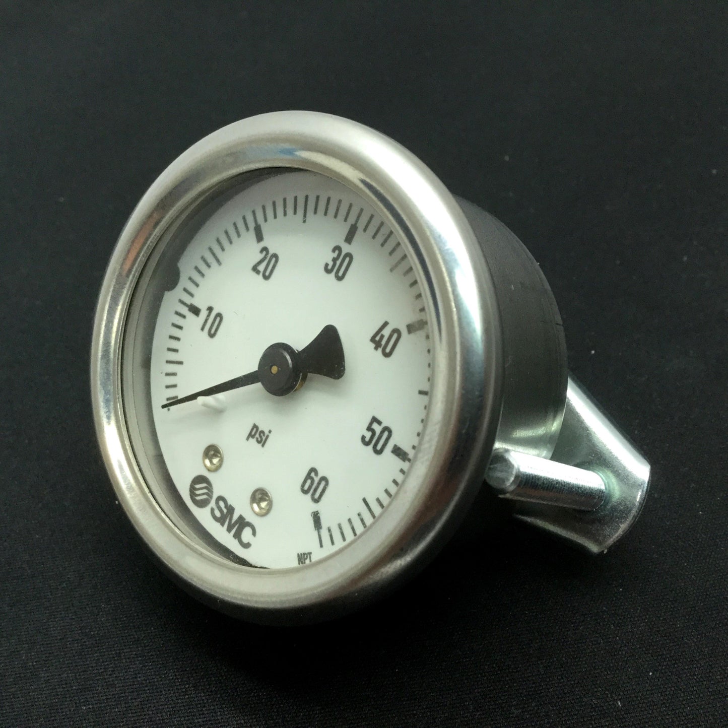 Used SMC Pressure Gauge 0-60 PSI (0.4 Mpa) Male: 1/8" R Female: M5