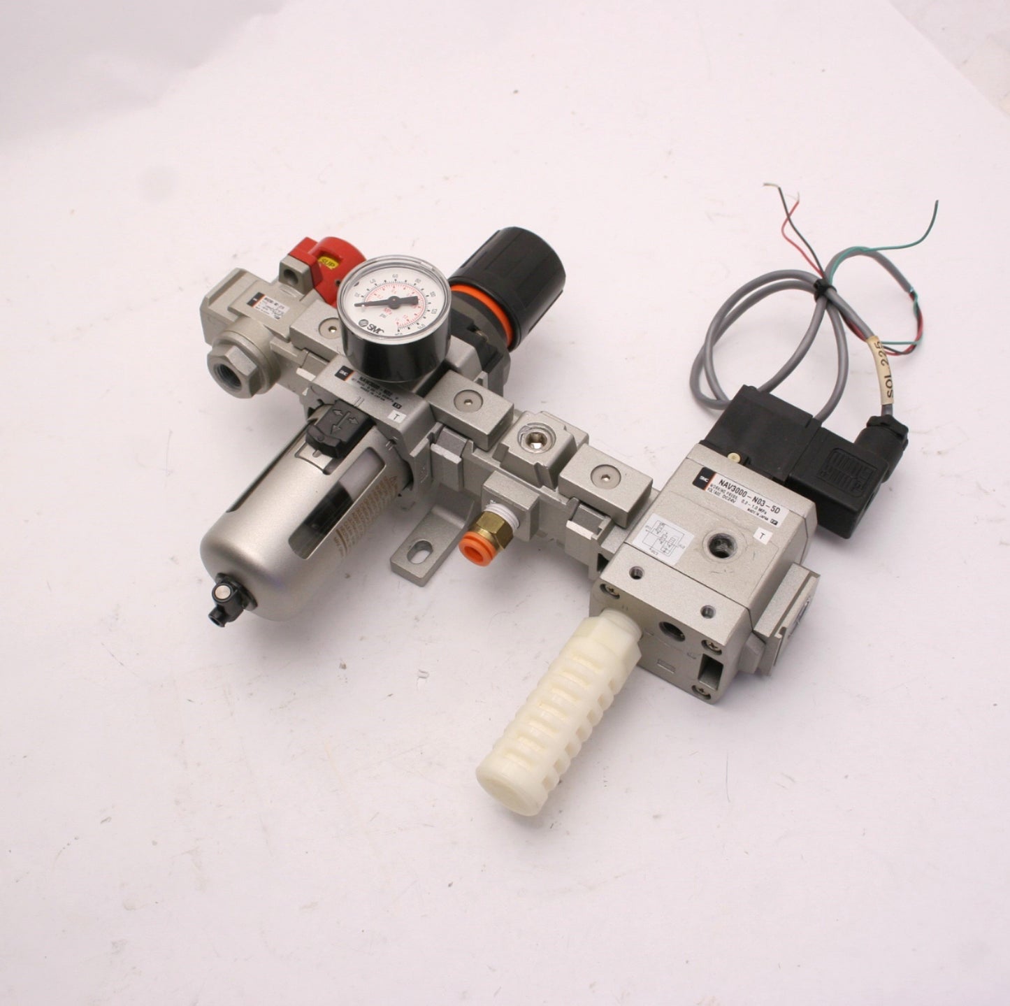 Used SMC NAV3000-N03-5D Soft Start Valve, With NAW3000-N02 Filter/Regulator