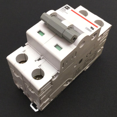 Used Cutler Hammer WMS2D15 Circuit Breaker, 2-Pole, 15A 415VAC, D-Curve, DIN Rail