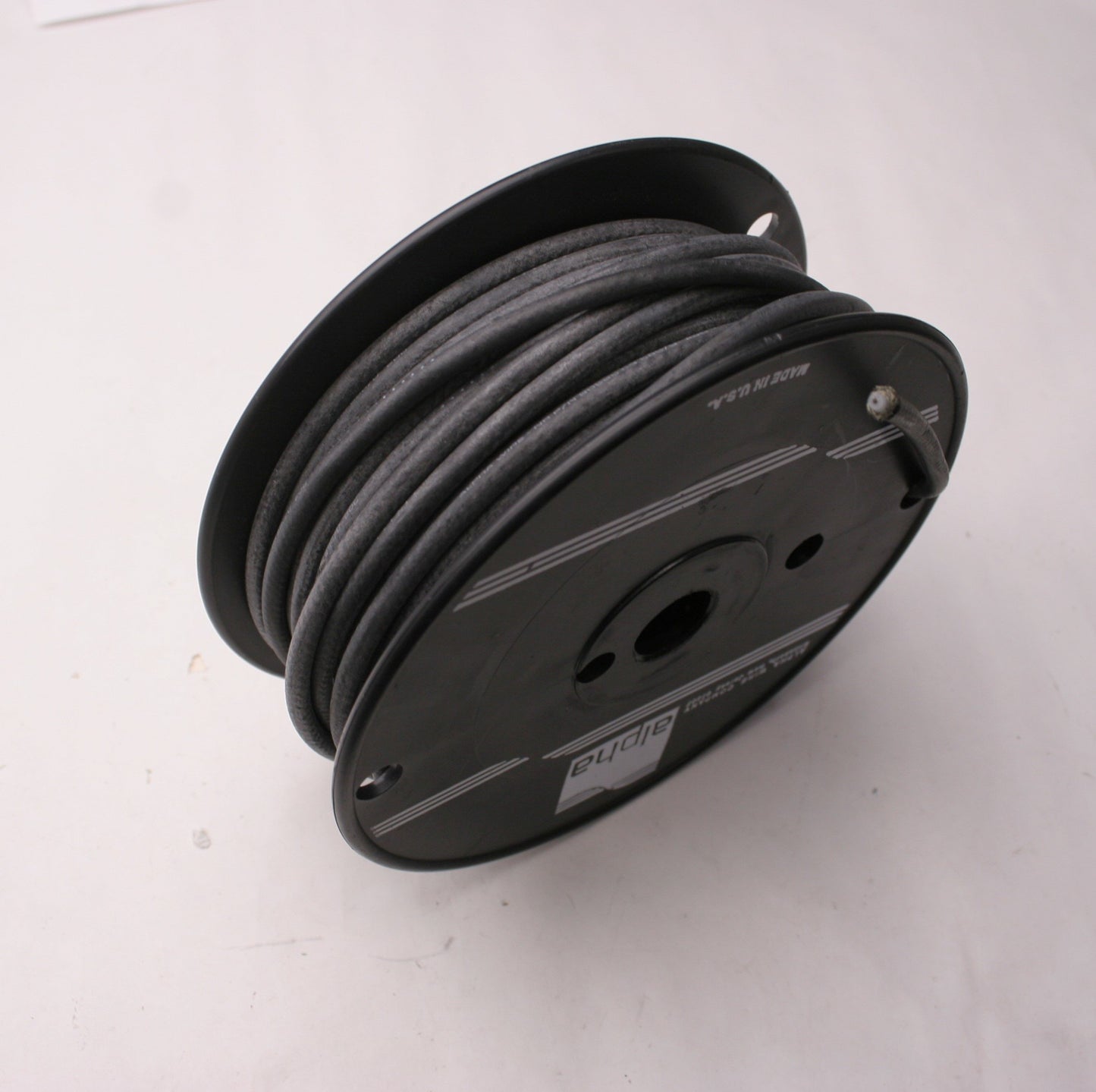 New – Open box Alpha Wire 9058C Coaxial Cable Spool 20 AWG Black ~100' Tinned Copper Shielded