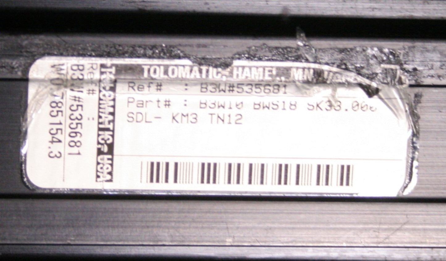 Used Tolomatic B3W10 BWS18 SK33.000 Electric Belt Drive Rodless Actuator, 33" Stroke