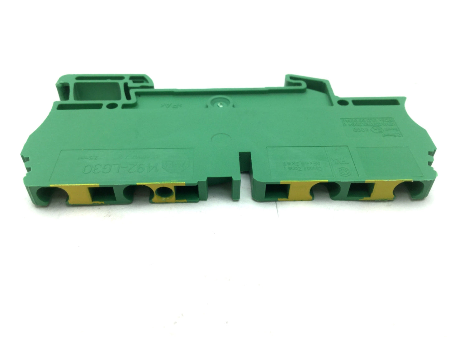 Used Lot of 3 Allen Bradley 1492-LG3Q Ground Terminal Block, Green, 30-12AWG