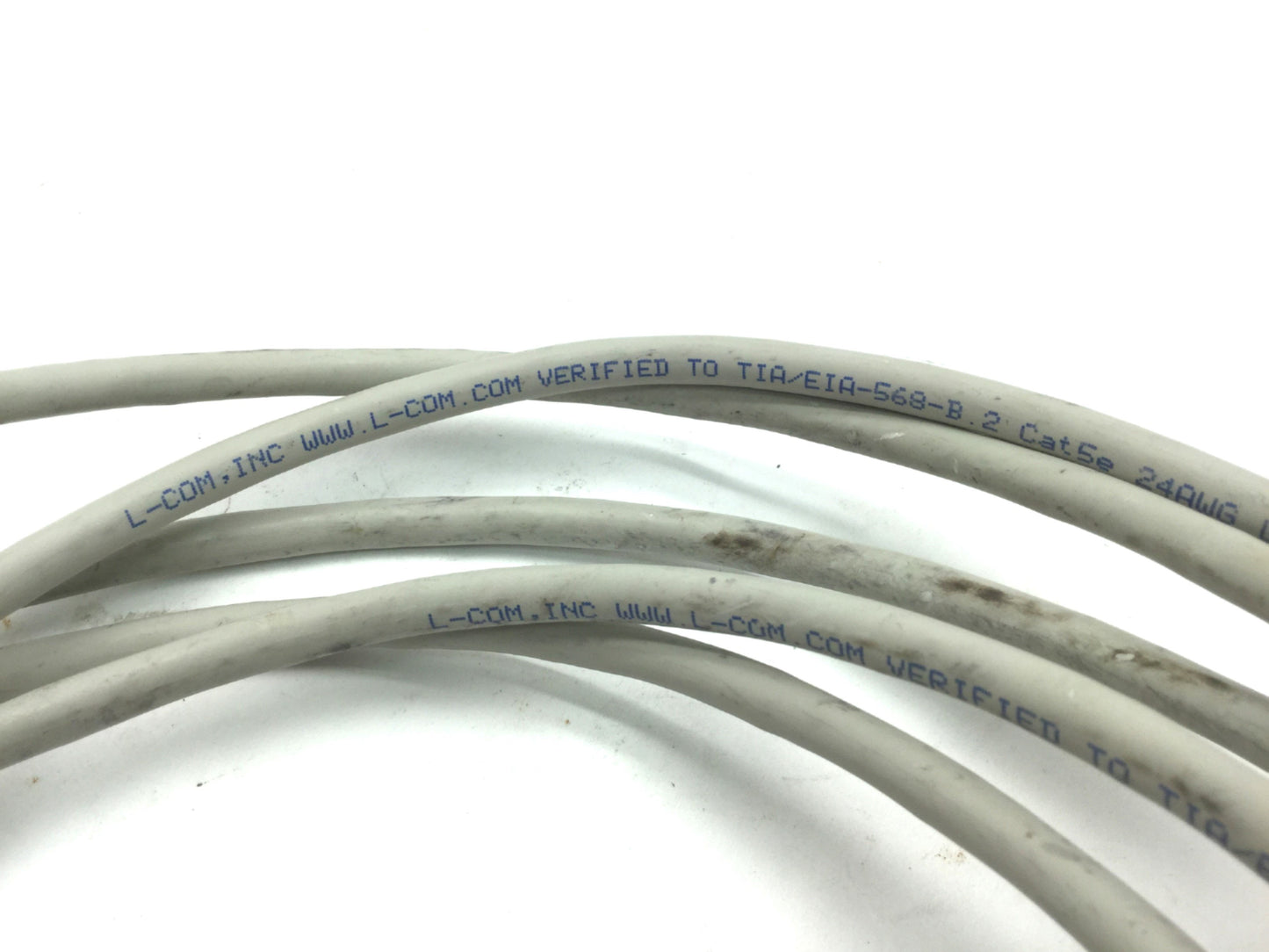 Used L-Com TRD855DSZ-10 Ethernet Cable Cord 26 AWG Stranded Cat 5E Double Shielded