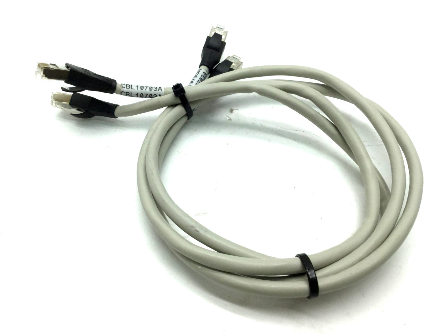 Used 2x L-Com TRD855DSZ-3 Ethernet Cable Cord 26 AWG Stranded Cat 5E Double Shielded