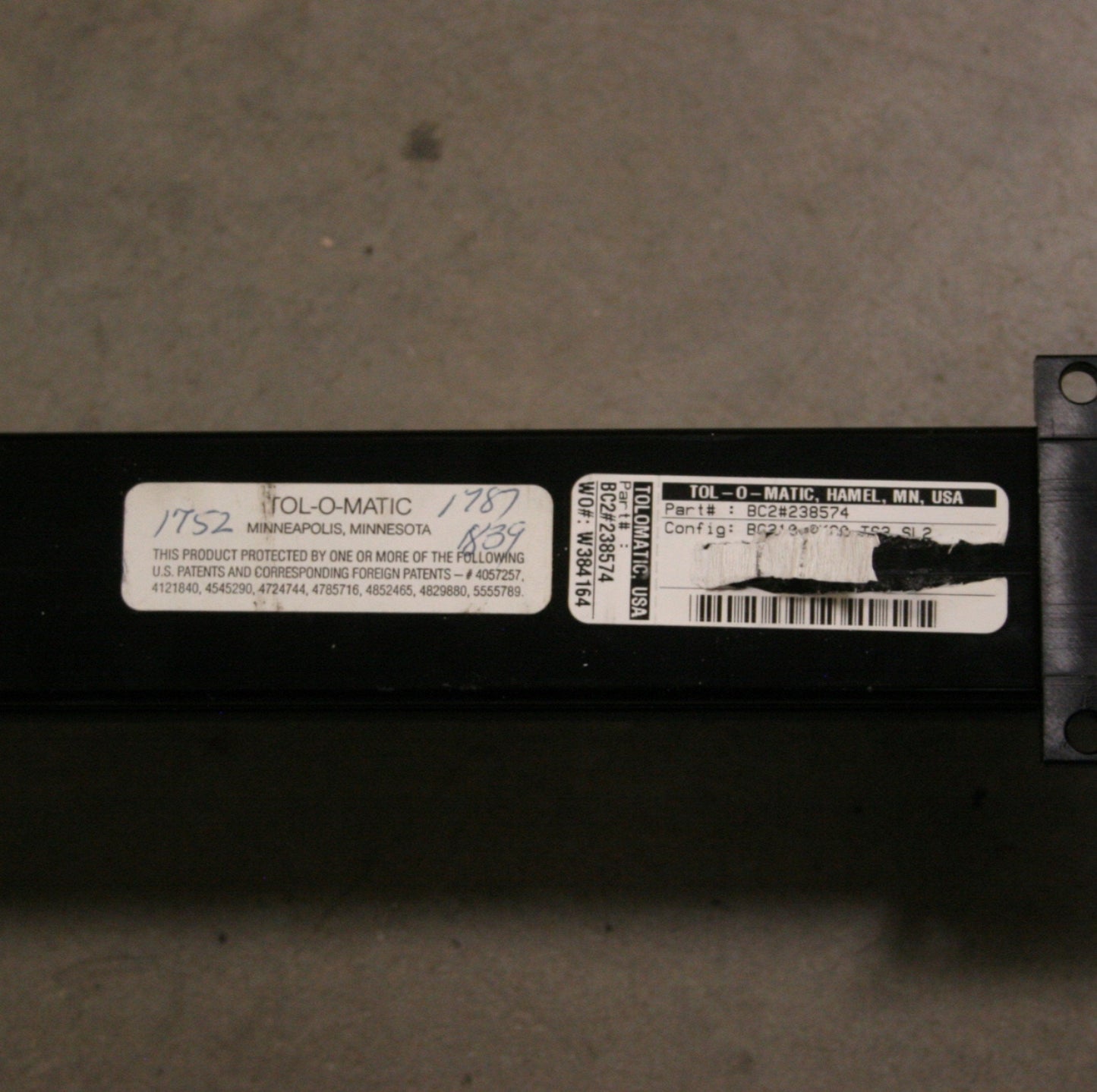 Used Tolomatic BC210 SK60 TS3 SL2 Band Cylinder, Shock Absorbers, Bore 1", Stroke 60"