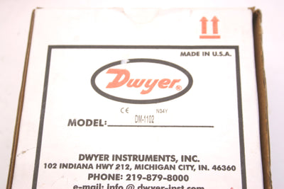 New Dwyer DM-1102 Digital Differential Pressure Gauge, 5" Dia, Range: 0-.25"WC