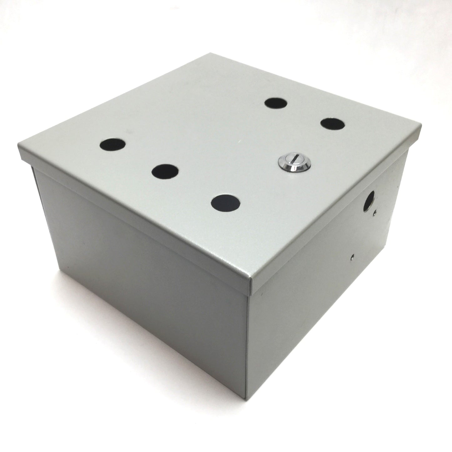 Used Electrical Enclosure, Dimensions: 10" x 10" x 6", Steel, *Holes Added*