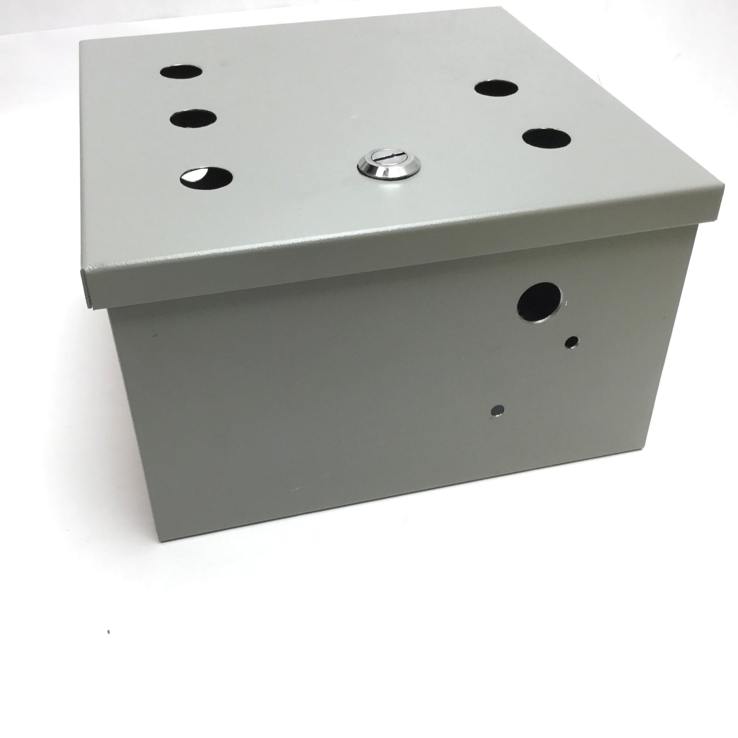 Used Electrical Enclosure, Dimensions: 10" x 10" x 6", Steel, *Holes Added*
