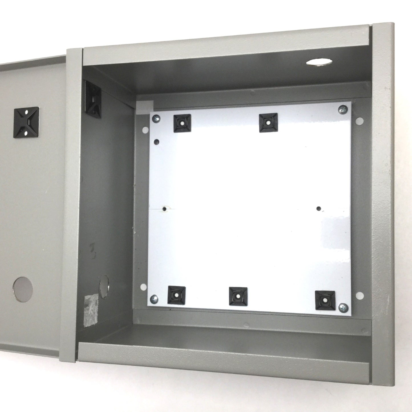 Used Electrical Enclosure, Dimensions: 10" x 10" x 6", Steel, *Holes Added*