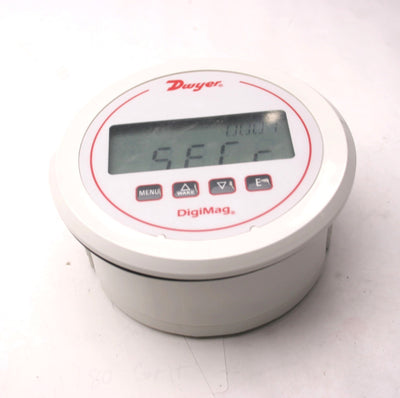 Used Dwyer DM-1102 Digital Differential Pressure Gauge, 5" Dia, 0-.25"WC, *Tested*