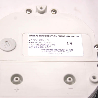 Used Dwyer DM-1102 Digital Differential Pressure Gauge, 5" Dia, 0-.25"WC, *Tested*
