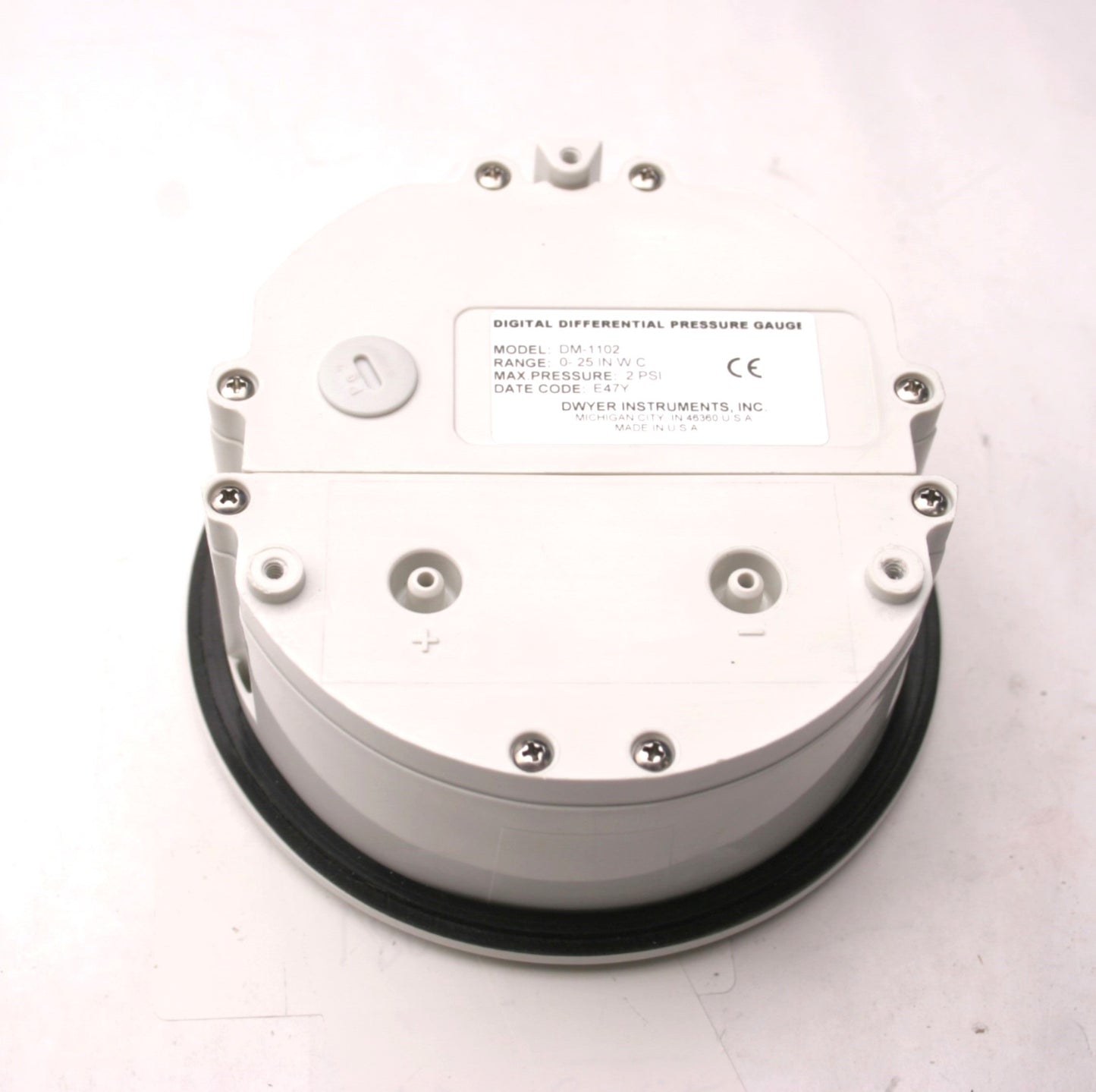 Used Dwyer DM-1102 Digital Differential Pressure Gauge, 5" Dia, 0-.25"WC, *Tested*