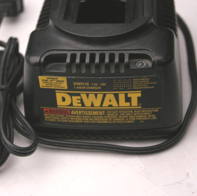 Used DeWalt DW9116 Battery Charger, 7.2V-18V 1-Hour Charger, w/Automatic Tune-Up Mode