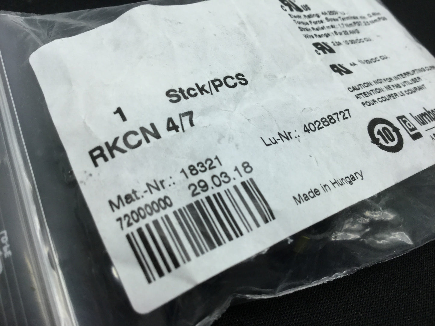 Used Lumbergautomation Belden RKCN 4/7 Field Attachable Connector Female M12 4-Pin