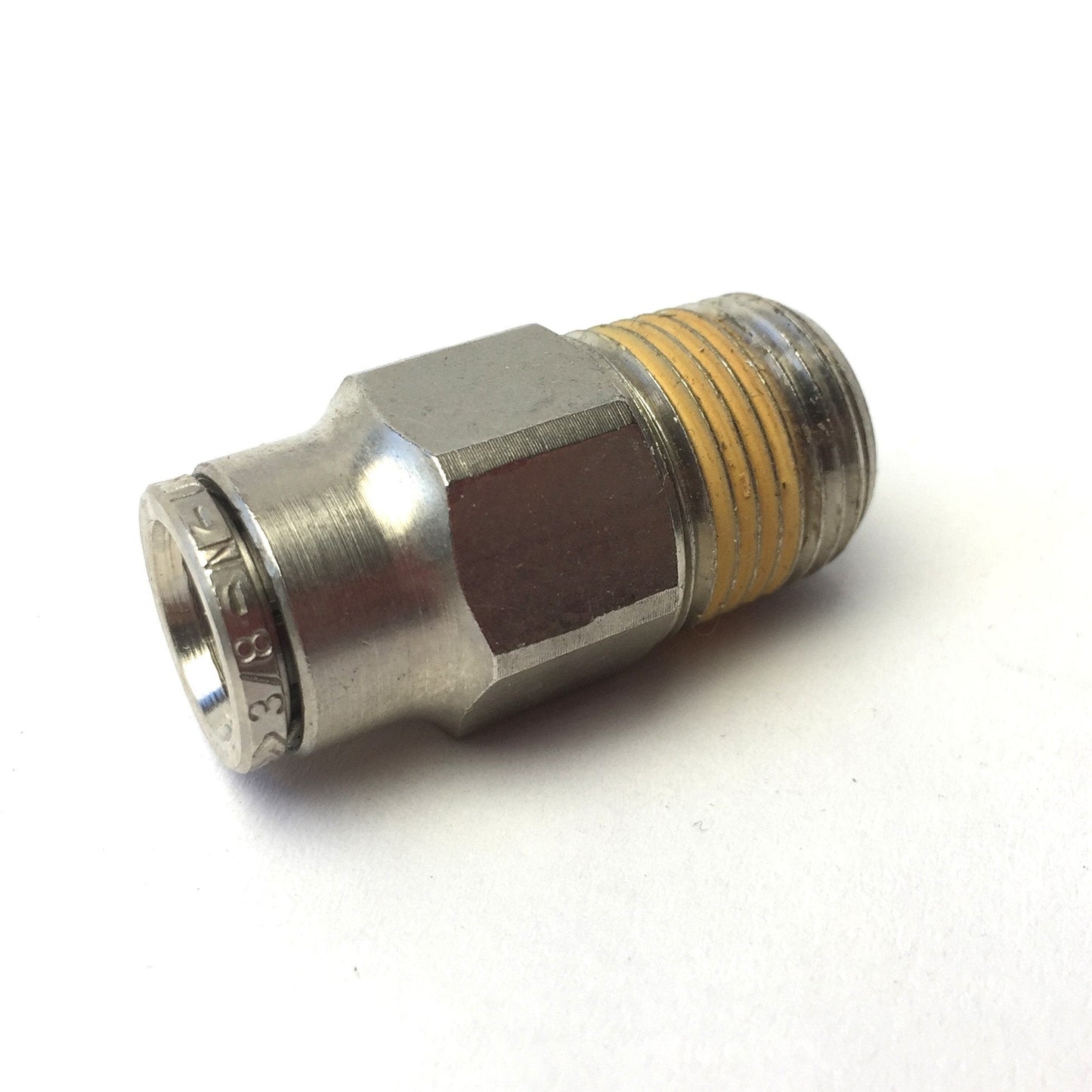 Used Norgren 3/8 1/2 Push-to-Connect Nickel Plated Brass Tube Adapter Fitting UK Made