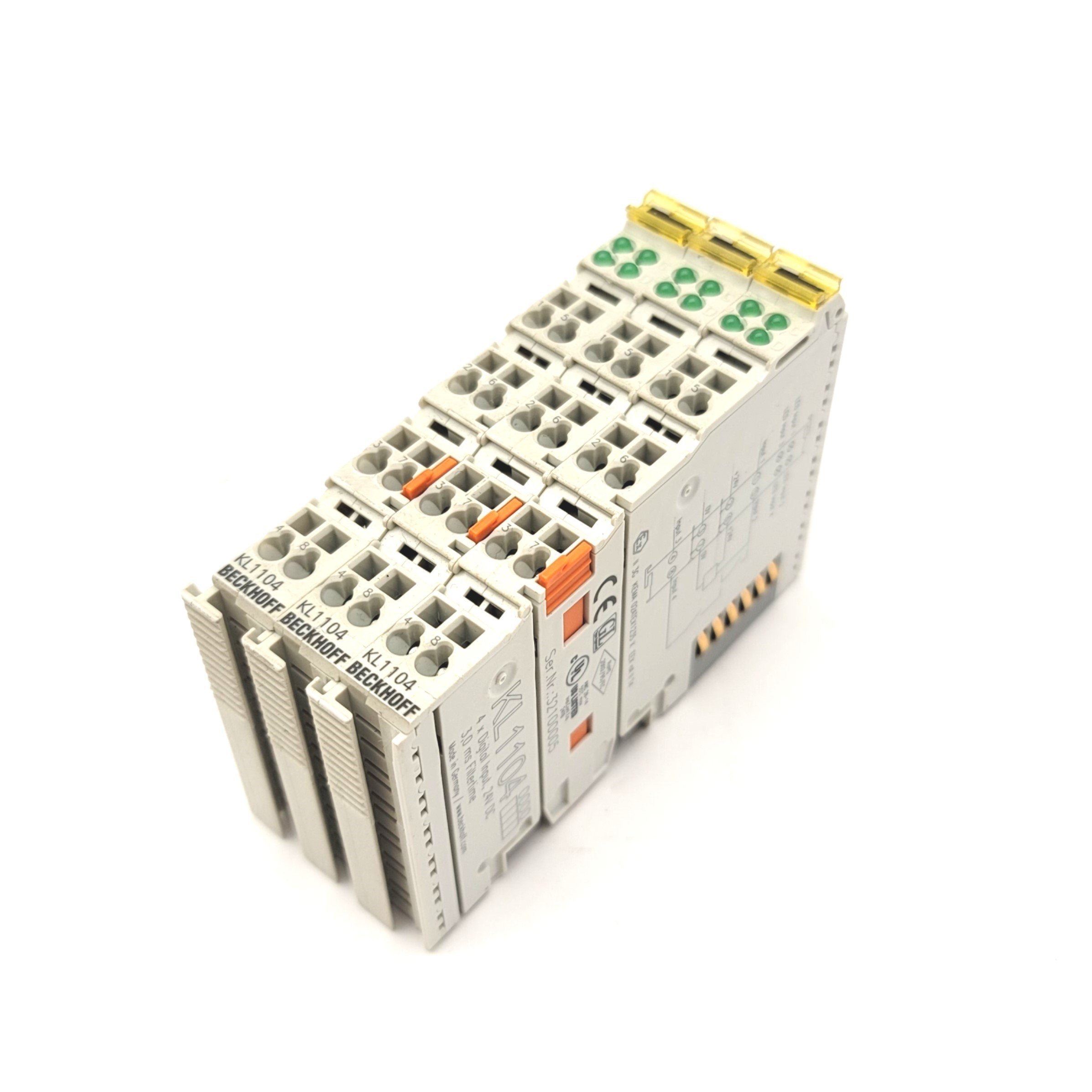 Lot Of 3 BECKHOFF KL1104 4-Channel Digital Input Terminal, 24VDC, 2-Wi ...