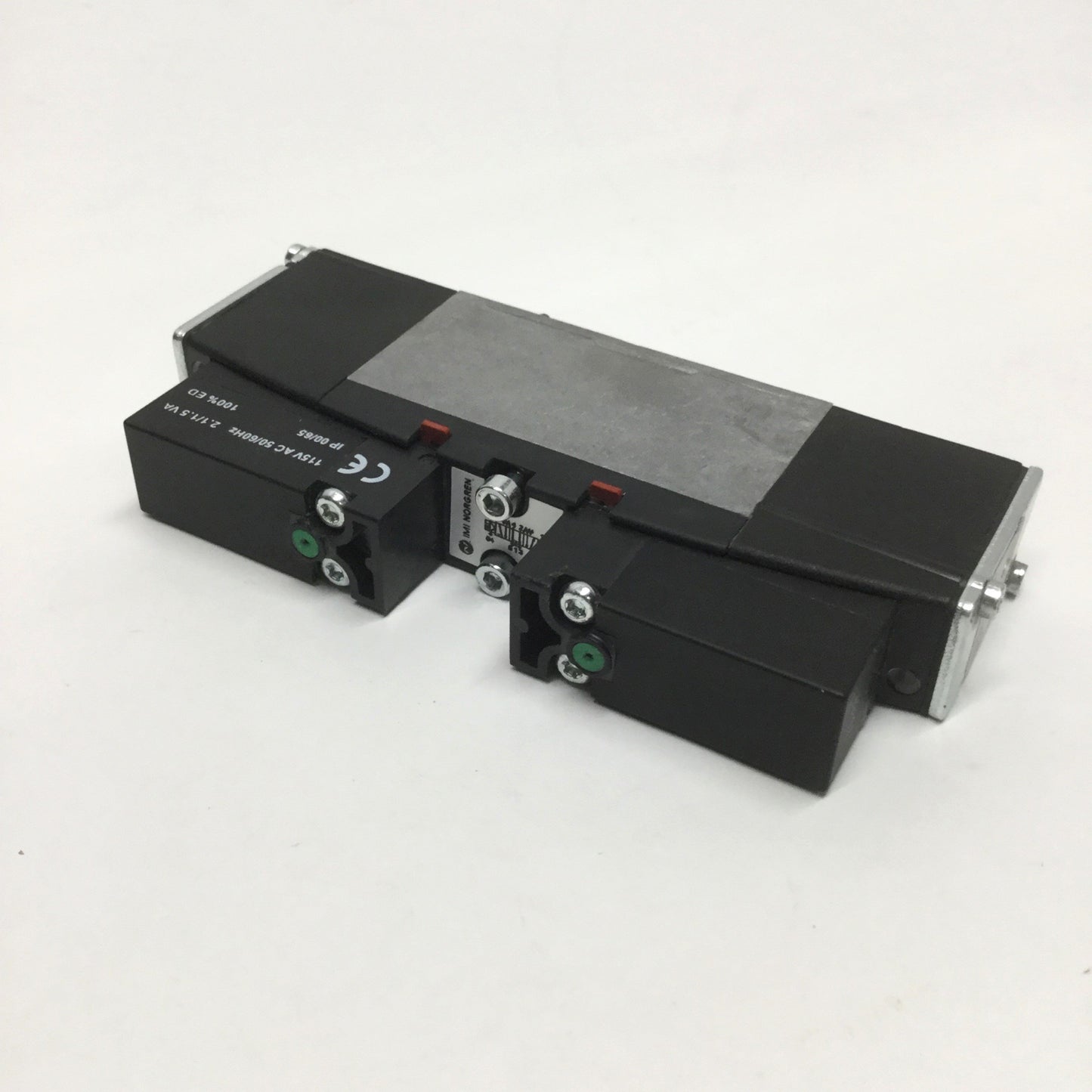 Used Norgren VS18G711DF318A Double Solenoid Valve, 5-Port 3-Position, 115VAC Coil