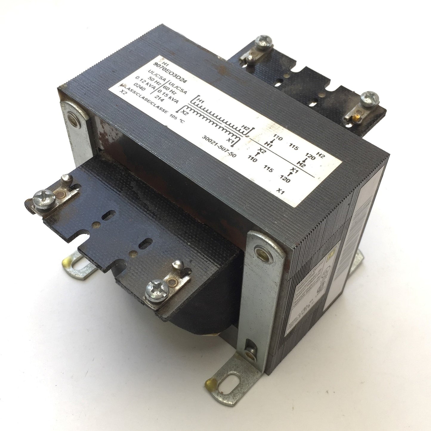 Used Square D 9070EO3D24 Transformer Control, 150VA, Input: 120V, Output: 120V