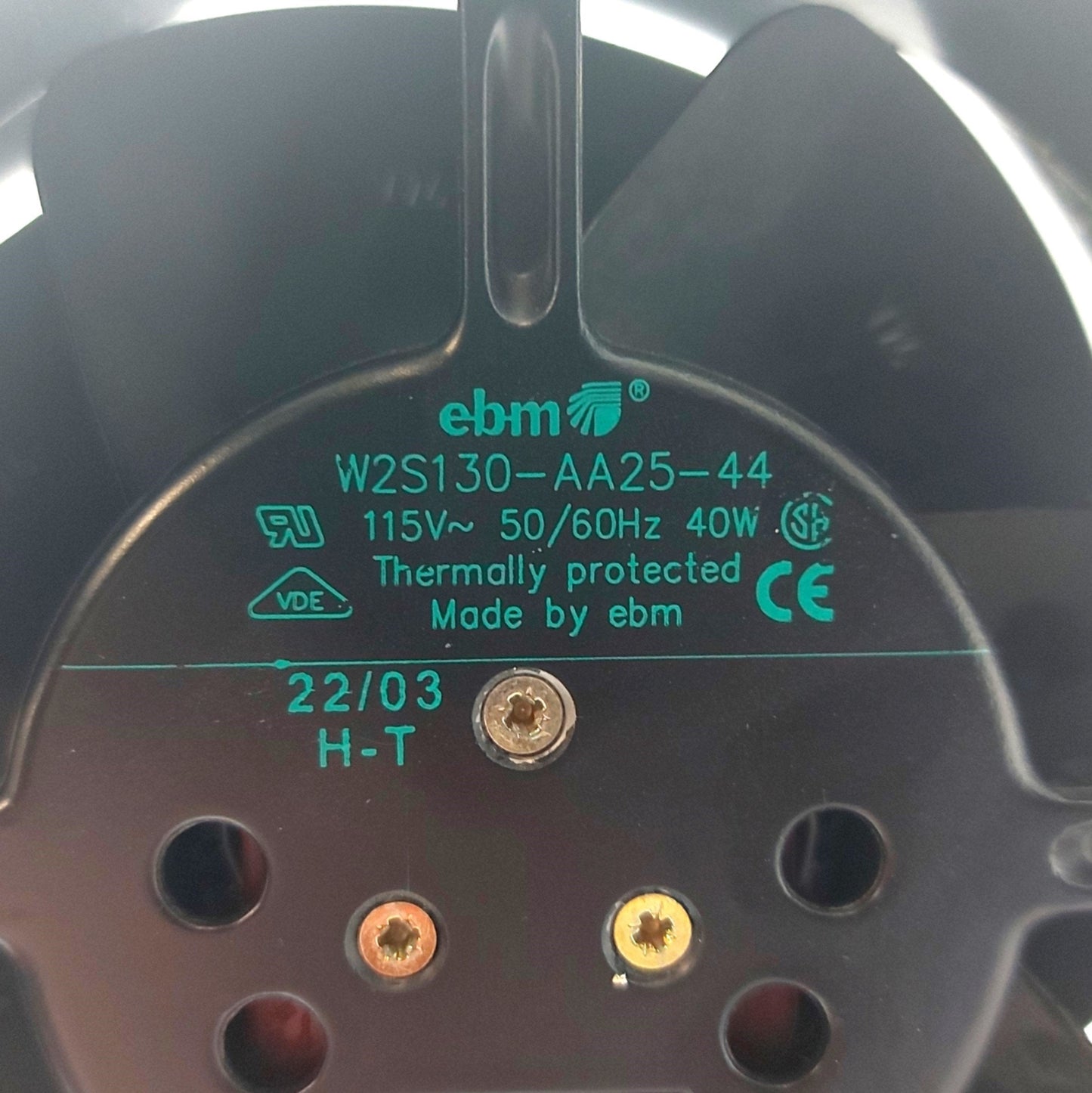 Used EBM W2S130-AA25-44 Tube Axial Fan 5.91 x 5.91 x 2.17" 223.6CFM 53dBA 115VAC 60Hz
