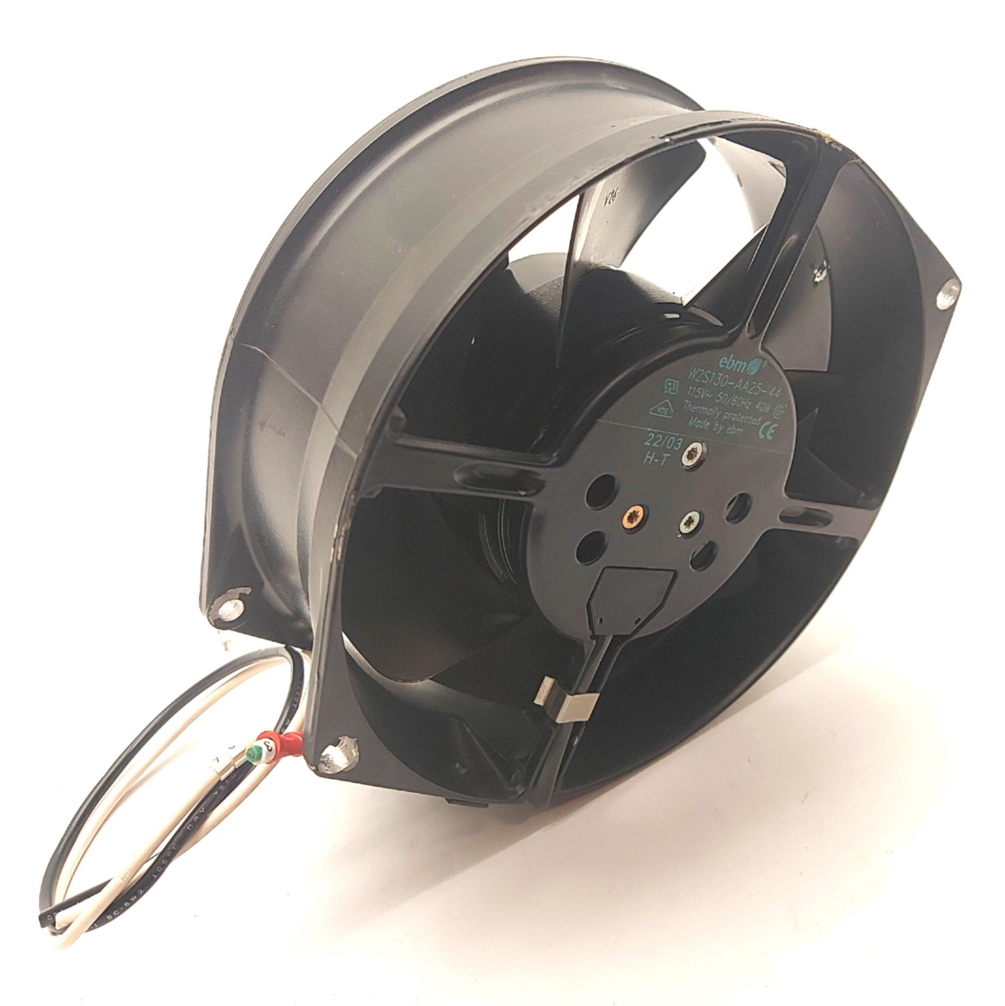 Used EBM W2S130-AA25-44 Tube Axial Fan 5.91 x 5.91 x 2.17" 223.6CFM 53dBA 115VAC 60Hz