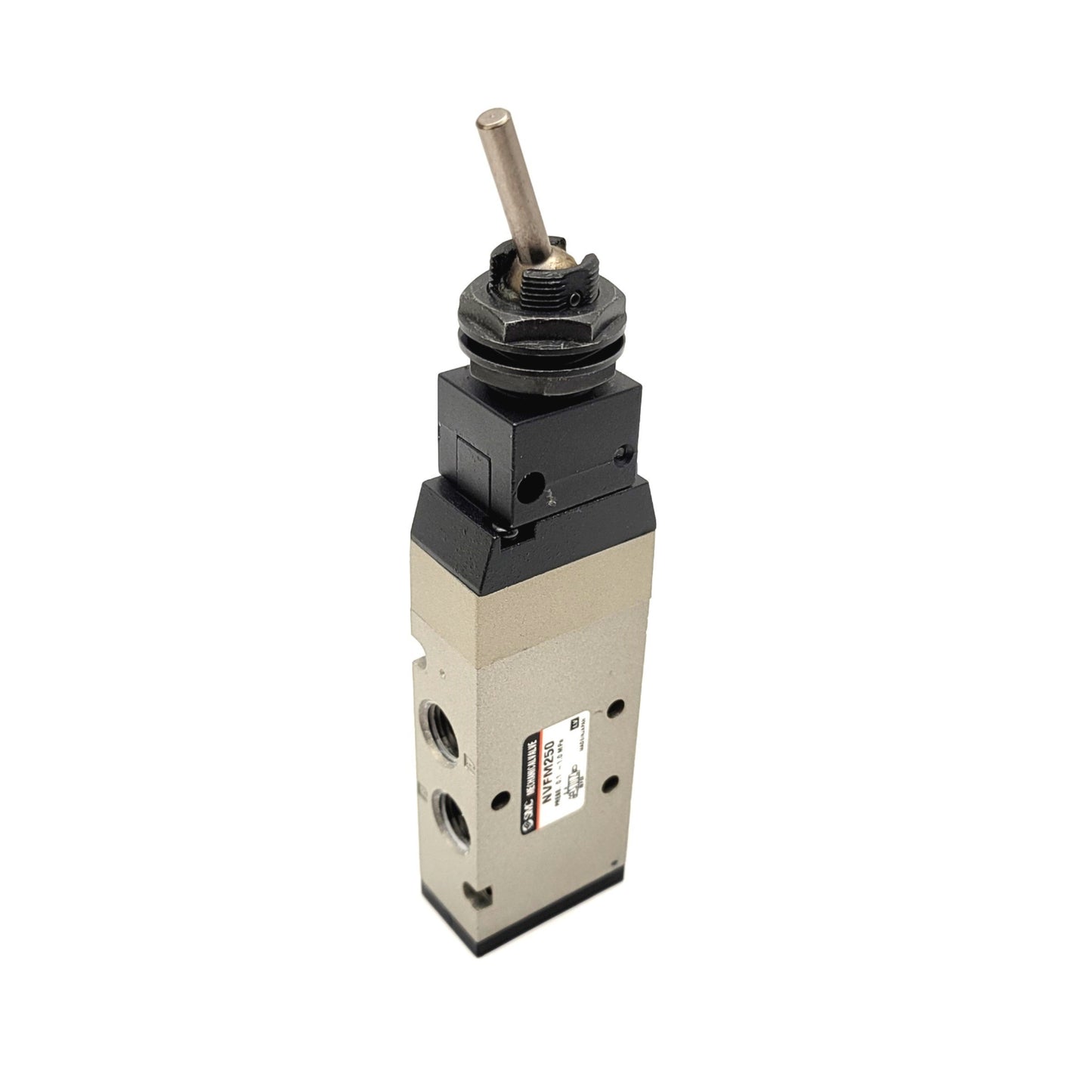 Used SMC NVFM250-N02-08S Mechanical Pneumatic Toggle Switch Valve, 1/4"NPT, 15-150PSI