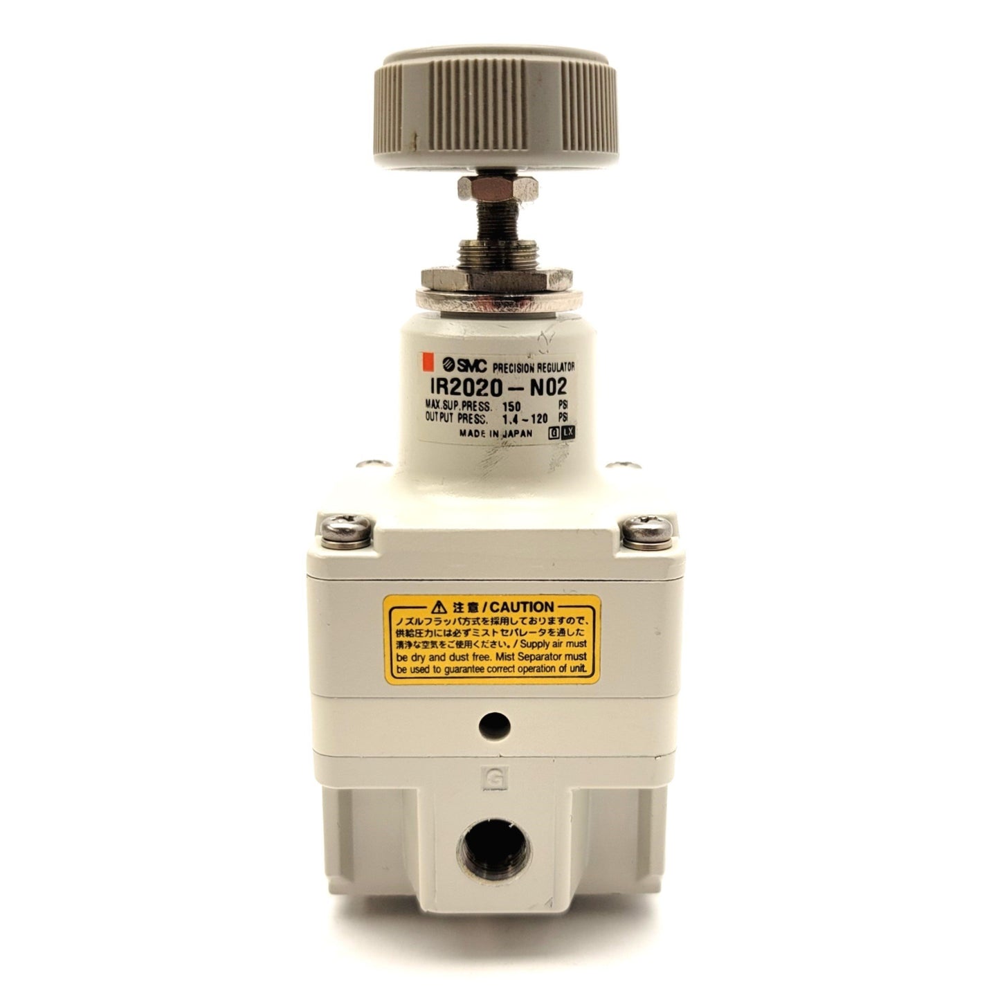 Used SMC IR2020-N02 Precision Pneumatic Regulator, 1.4 To 120PSI, 1/4"NPT