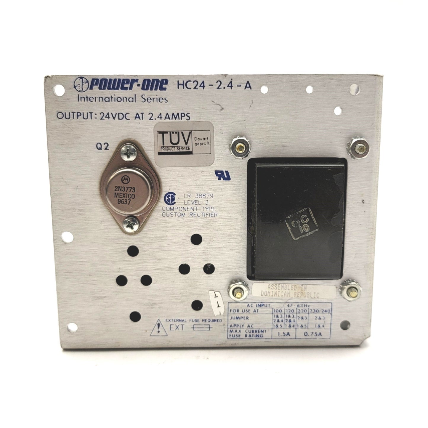 Used Power One HC24-2.4-A Switch Mode Power Supply Out: 24VDC 2.4A, In: 100-240VAC
