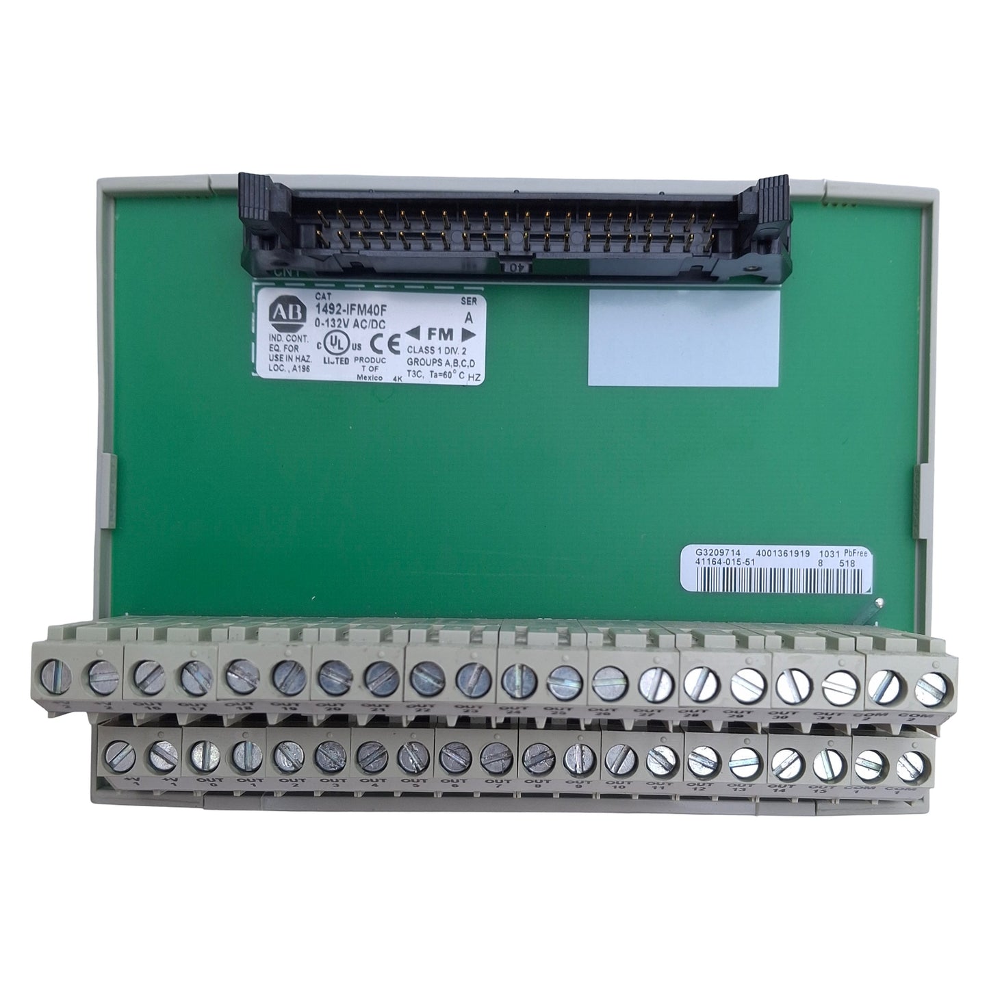 Used Allen Bradley 1492-IFM40F Interface Module, 40-Pin to Screw Clamp Terminals