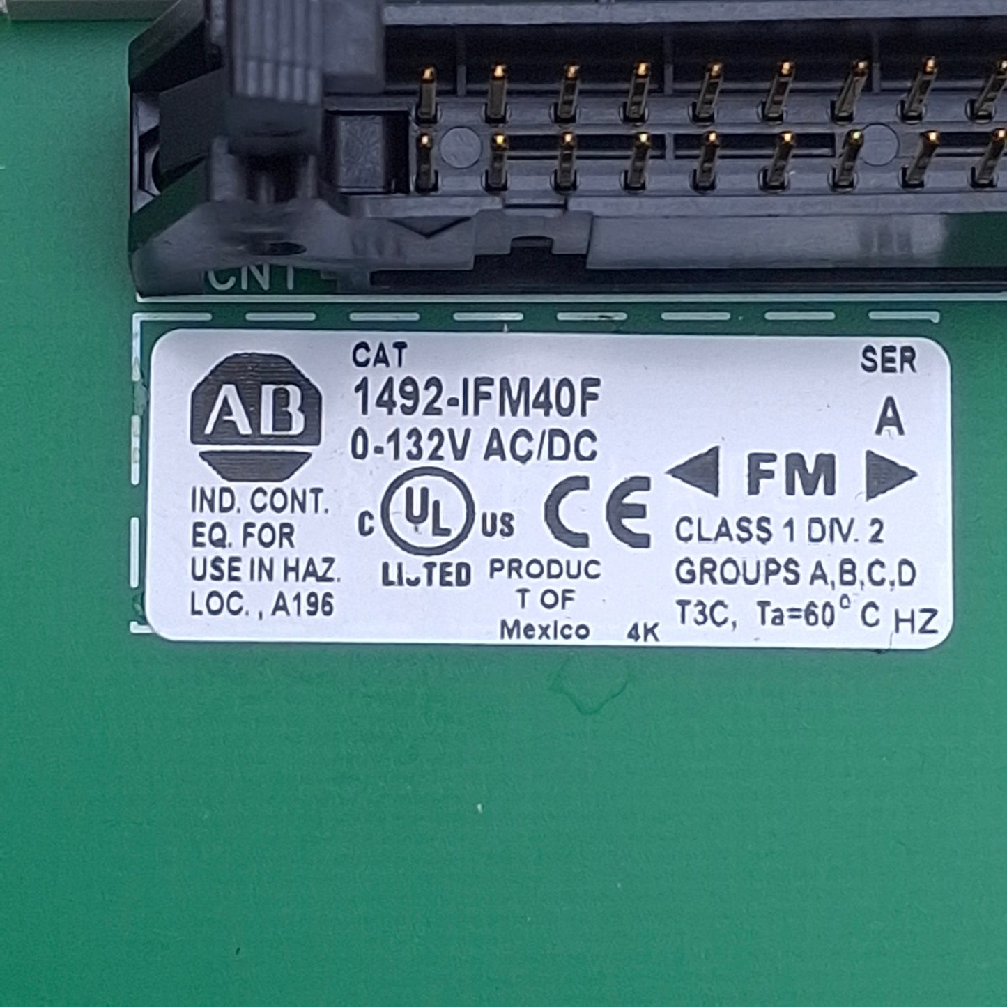 Used Allen Bradley 1492-IFM40F Interface Module, 40-Pin to Screw Clamp Terminals