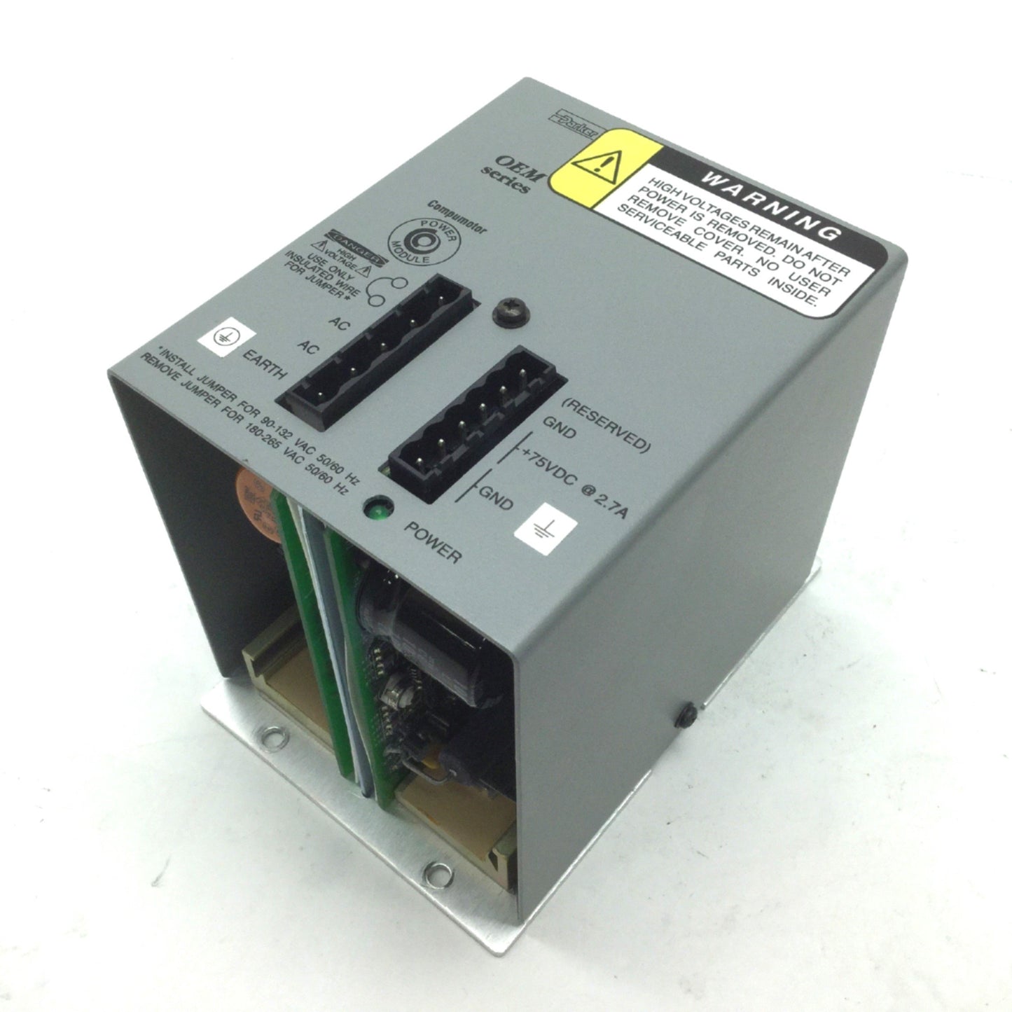 Used Parker Compumotor Power Module, In: 90-132/180-265VAC, Out: 75VDC OEM300