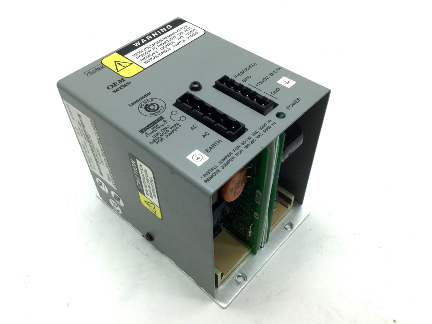 Used Parker Compumotor Power Module, In: 90-132/180-265VAC, Out: 75VDC OEM300
