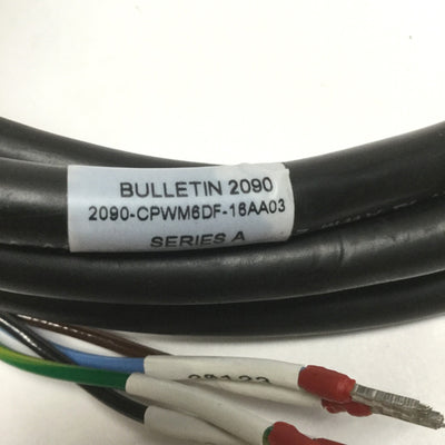 Used Allen Bradley 2090-CPWM6DF-16AA03 Kinetix Motor Power Cable, 3 Meters, 16AWG