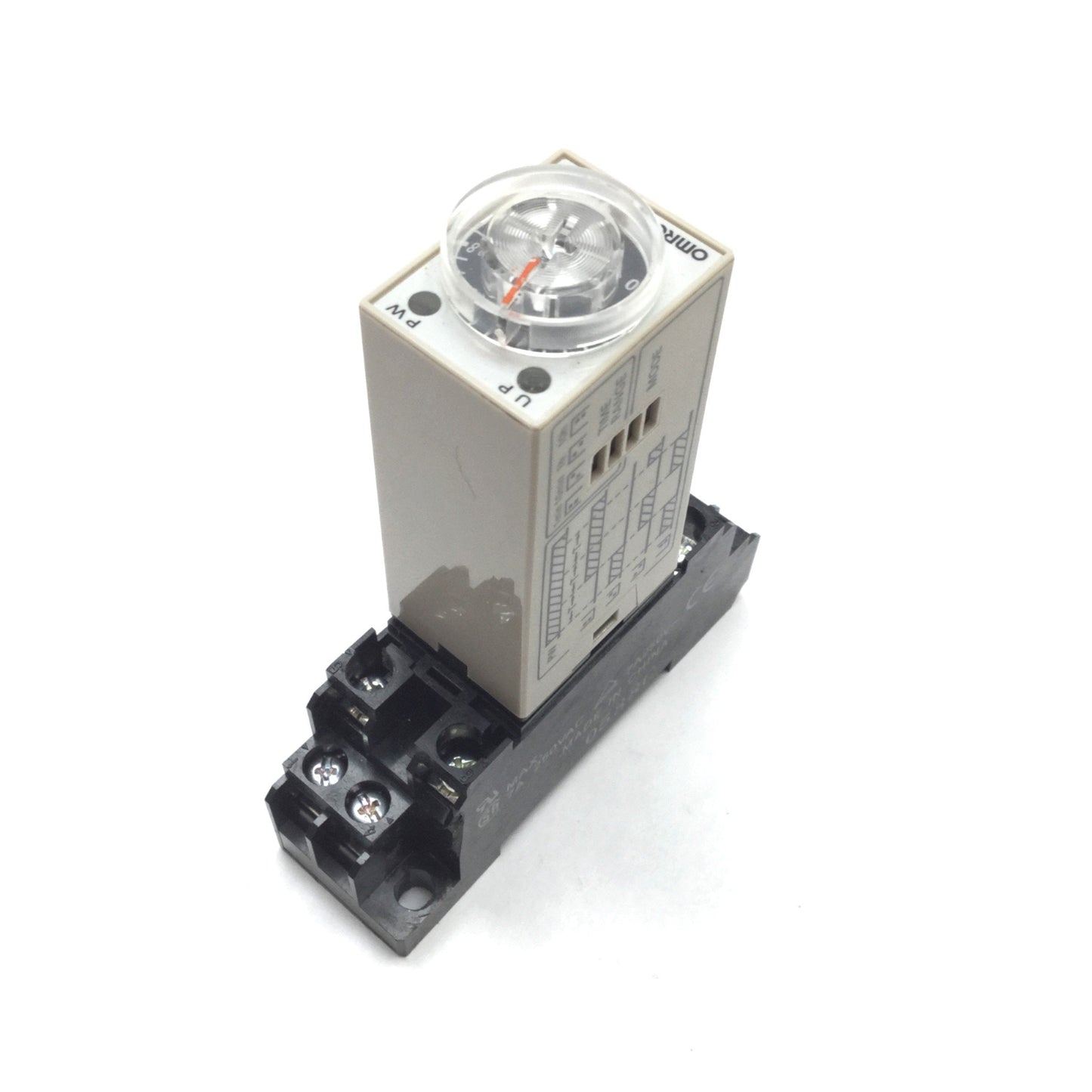 Used Omron H3YN-21 Analog Timer, DPDT, 0.1min to 10h, 100-120VAC, With Socket Base