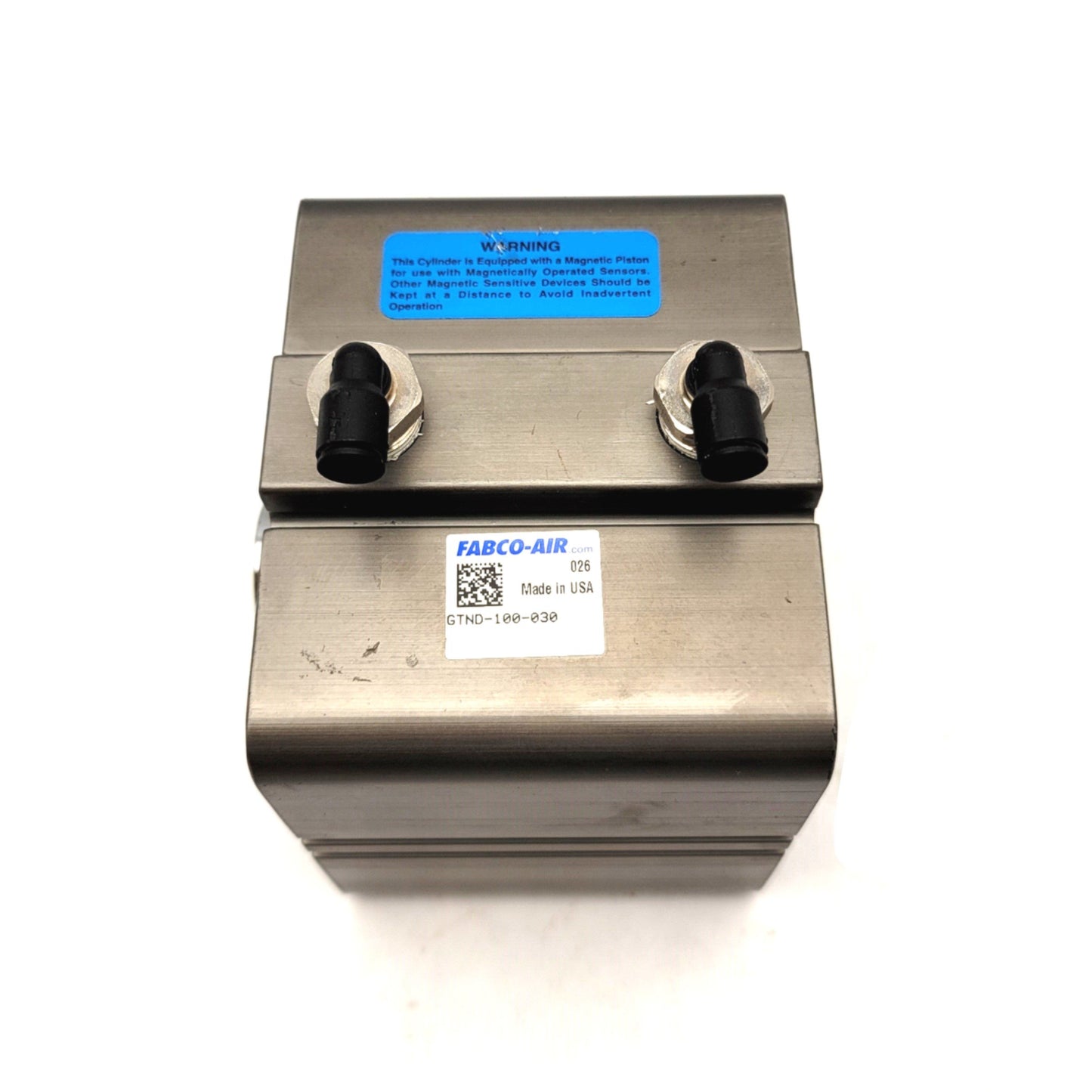 Used Fabco GTND-100-030 Double Acting Cylinder Bore: 100mm Stroke: 30mm Shaft: 30mm