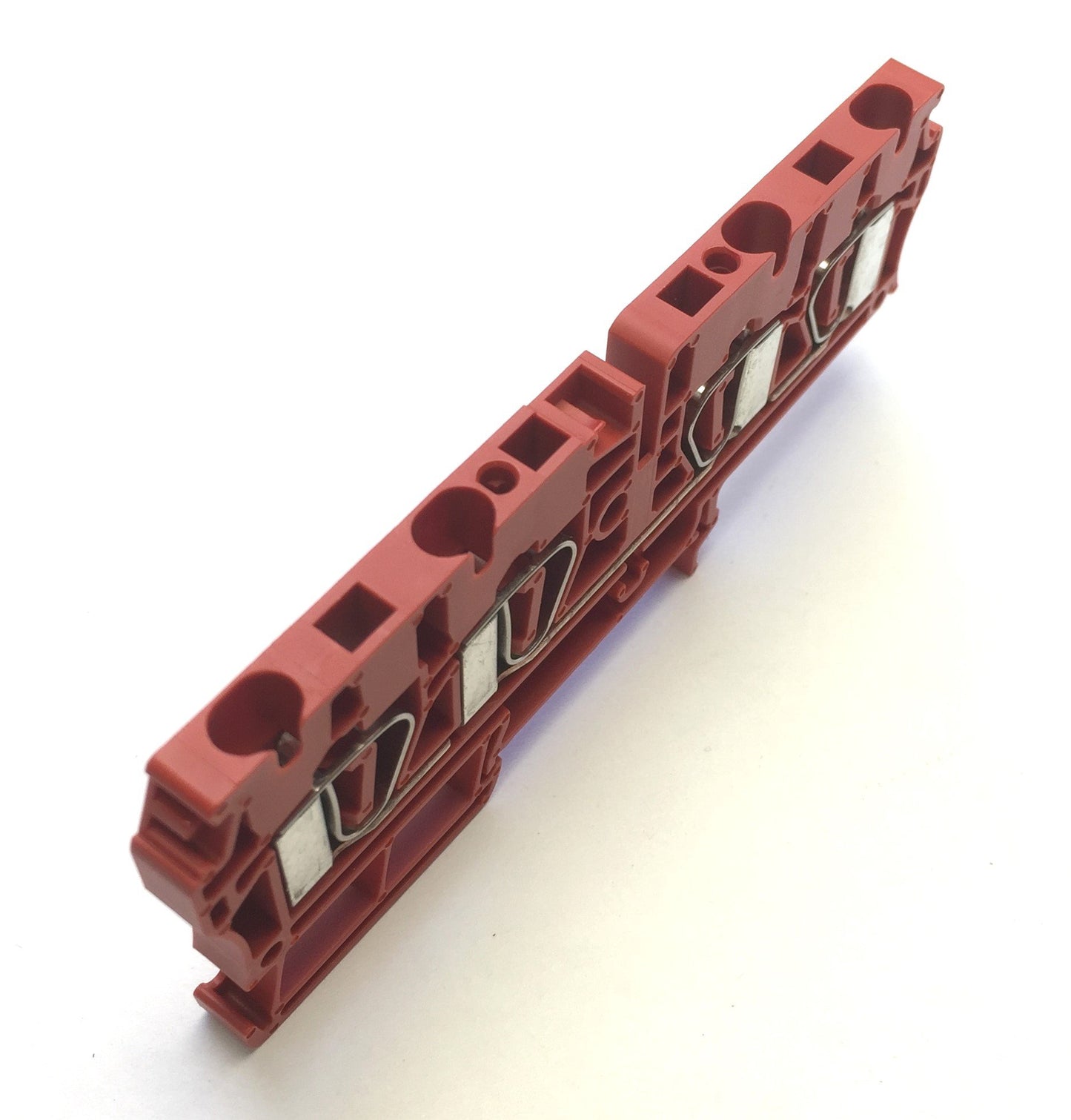 New – Open box Lot of 48 New Allen Bradley 1492-L4Q-RE IEC Terminal Block, Red, Spring Clamp