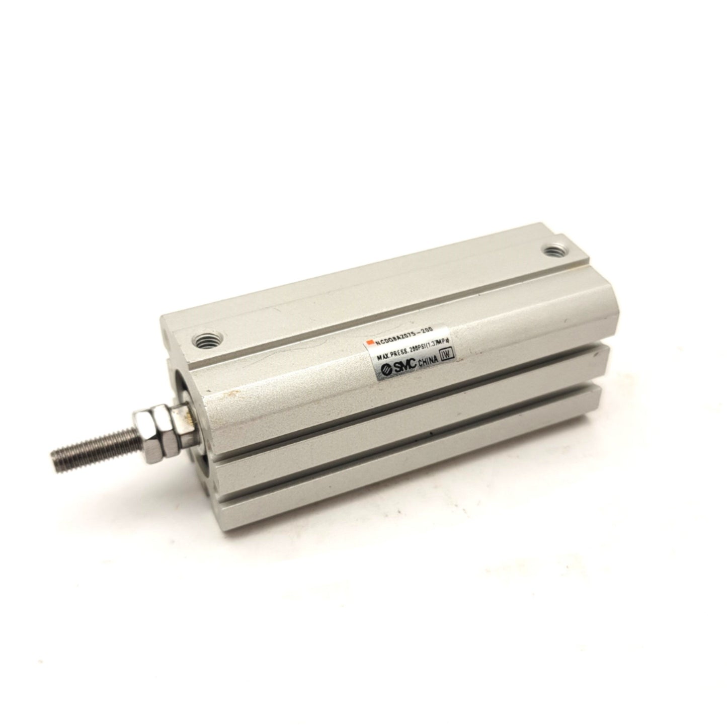 Used SMC NCDQ8AZ075-200 Compact Double Acting Cylinder Bore: 3/4" Stroke: 2"