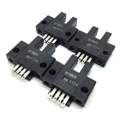 Used Lot of 4 Omron EE-SX670 Photoelectric Sensors Slot Type 5-24VDC NPN