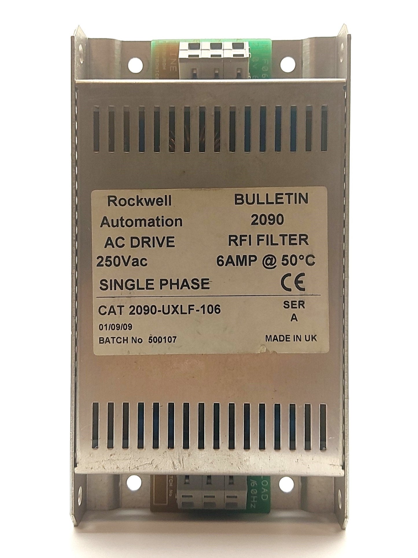 Used Allen Bradley 2090-UXLF-106 Rockwell Automation AC Drive RFI Filter 250VAC 6A