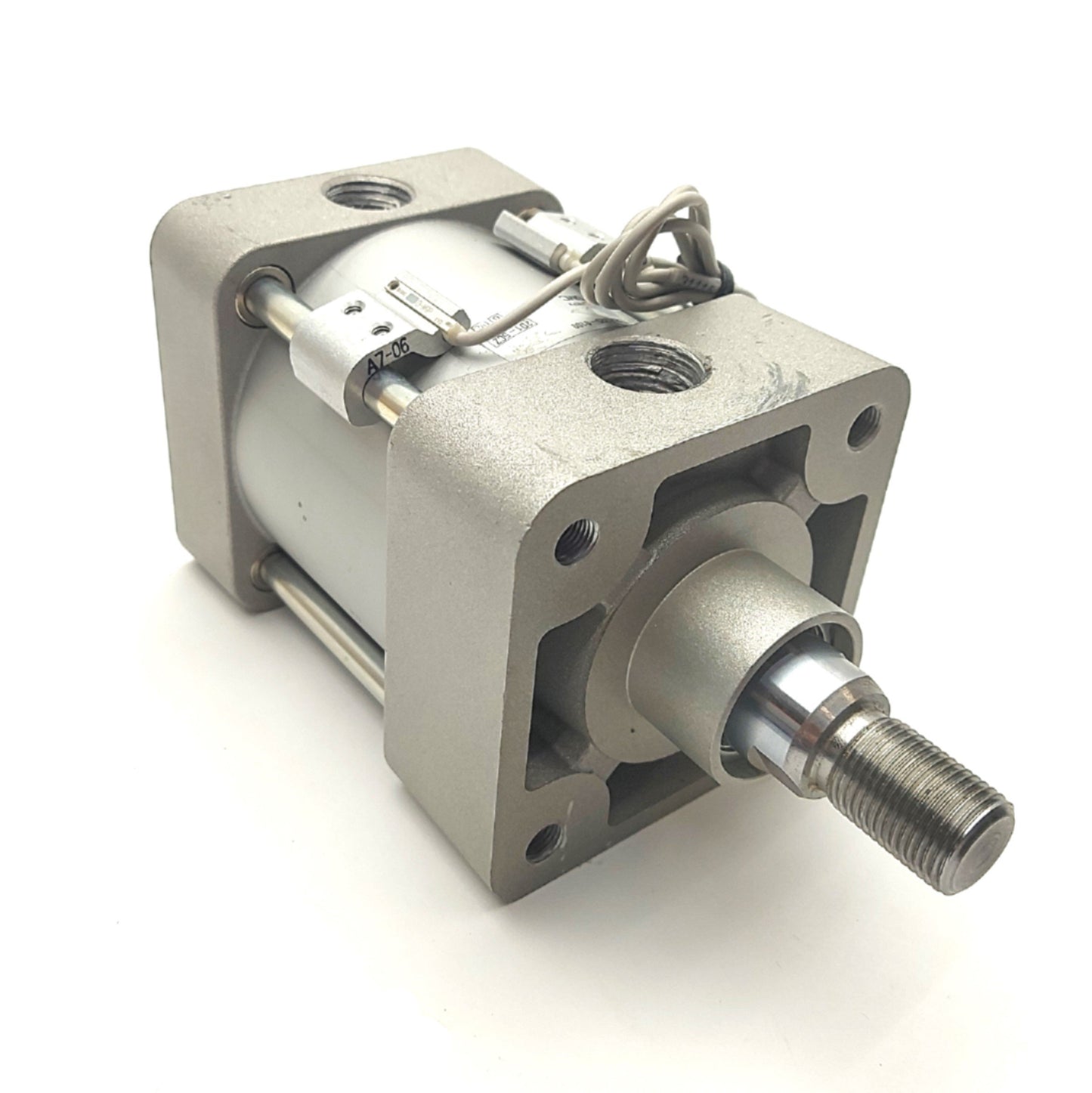Used SMC NCDA1B325-0100 Pneumatic Cylinder, 1" Stroke, 3.25" Bore, 3/8"NPT w/Switches