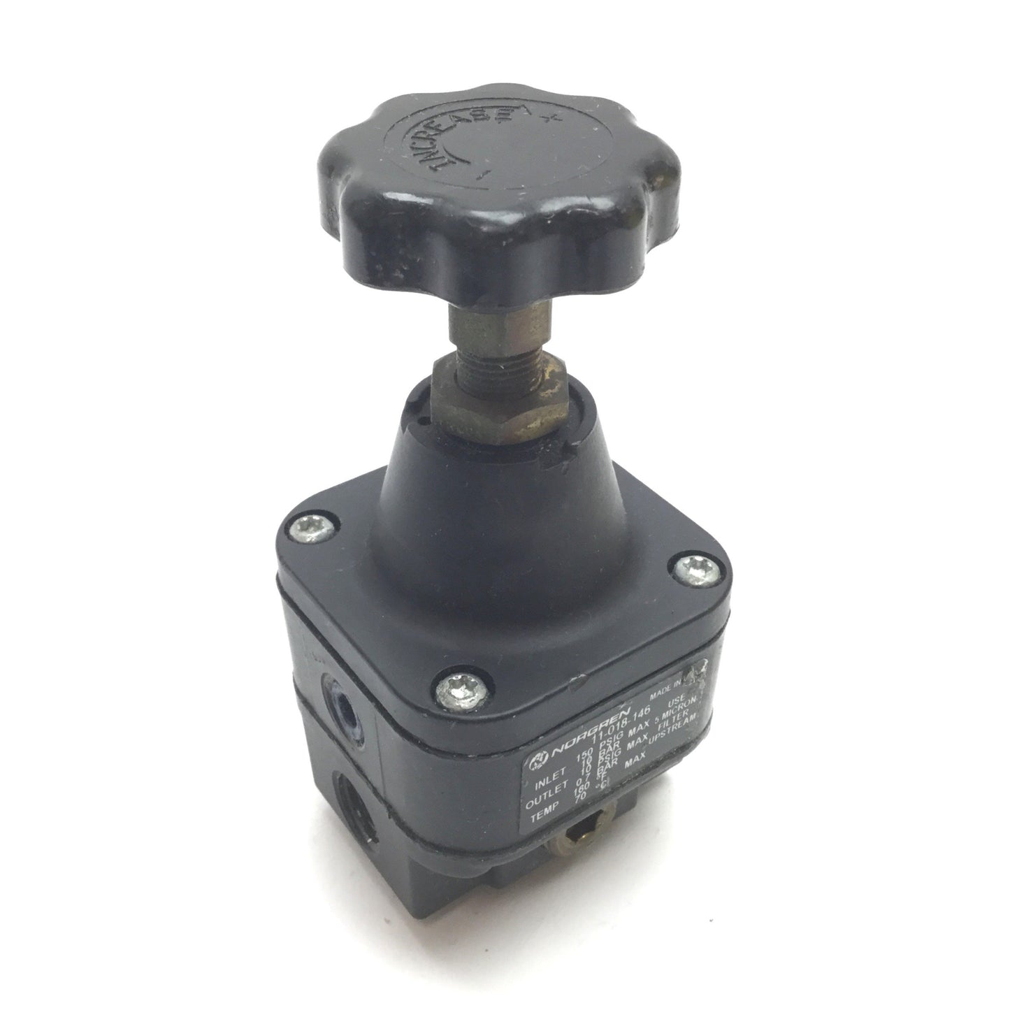 Used Norgren 11-018-146 Regulator, Inlet: 150psi Max, Outlet: 10psi Max, 1/4" NPT